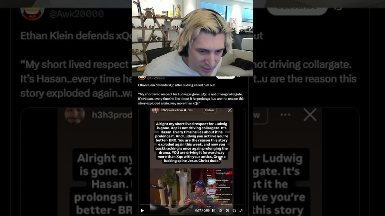 Ludwig tries to spin what xqc told him off stream