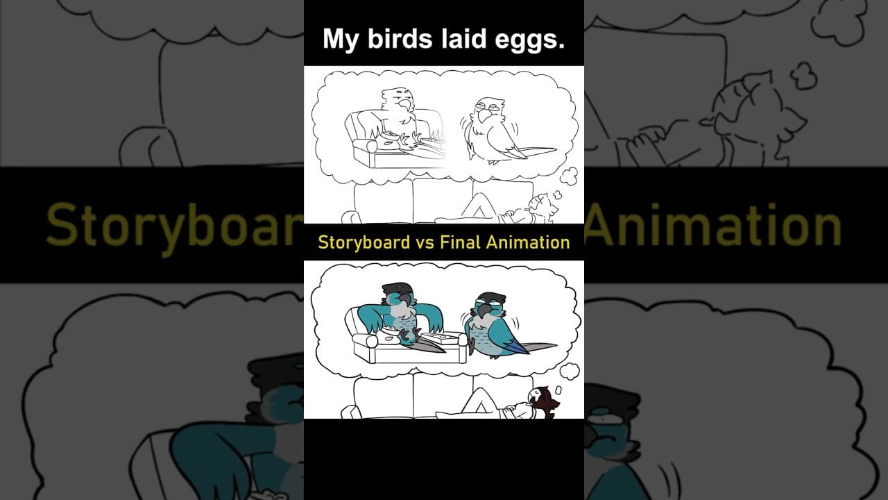 Storyboard vs Animation: My Birds Laid Eggs (shot 10)