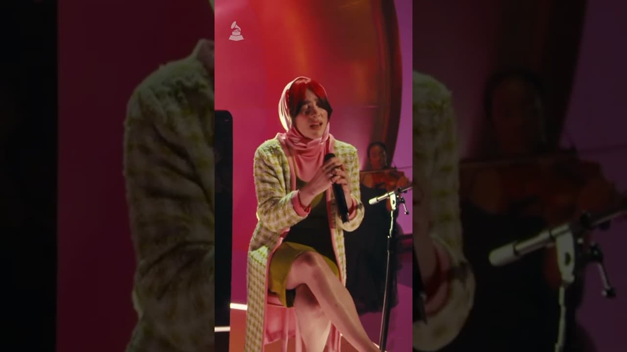 Billie performing “What Was I Made For? (From The Motion Picture Barbie)” at the 2024 GRAMMY Awards