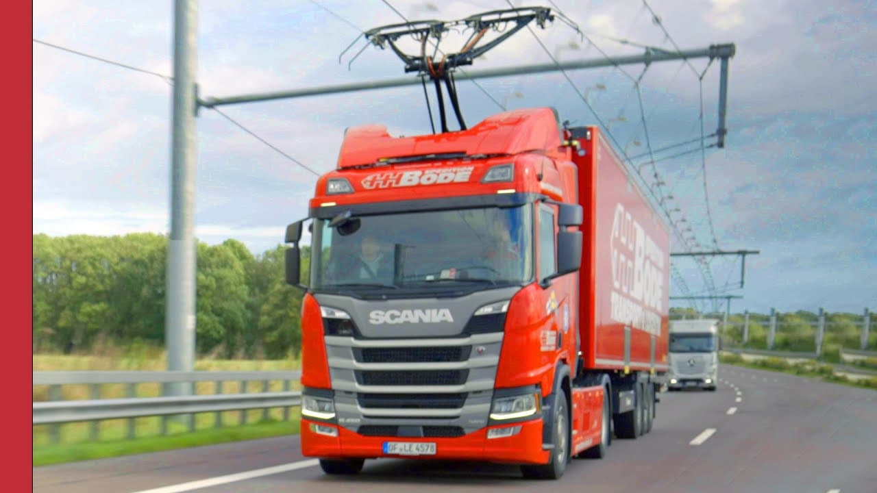 The highway where trucks work like electric trains