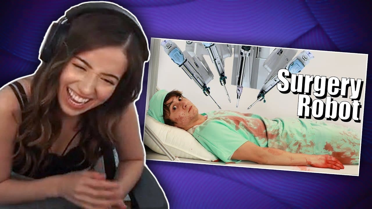 Pokimane reacts to Michael Reeves: I Built A Surgery Robot