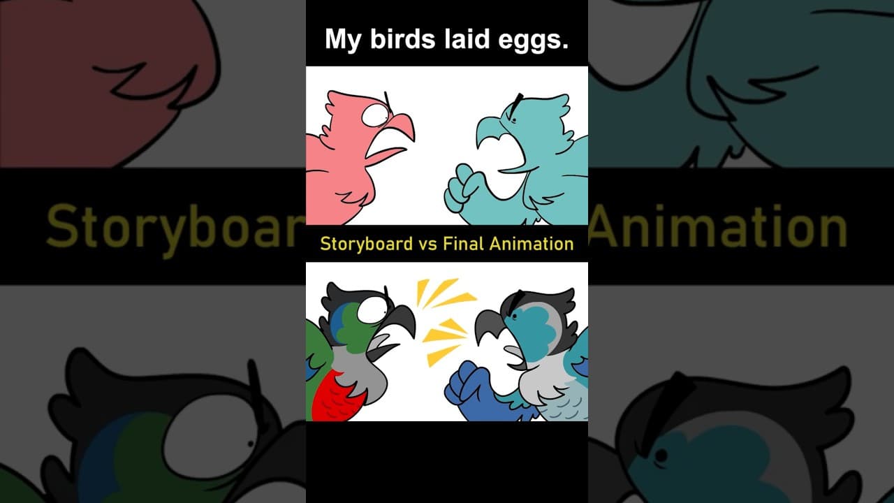 Storyboard vs Animation: My Birds Laid Eggs (shot 2)