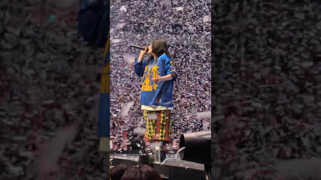 Billie performing “BIRDS OF A FEATHER” in Tokyo, Japan