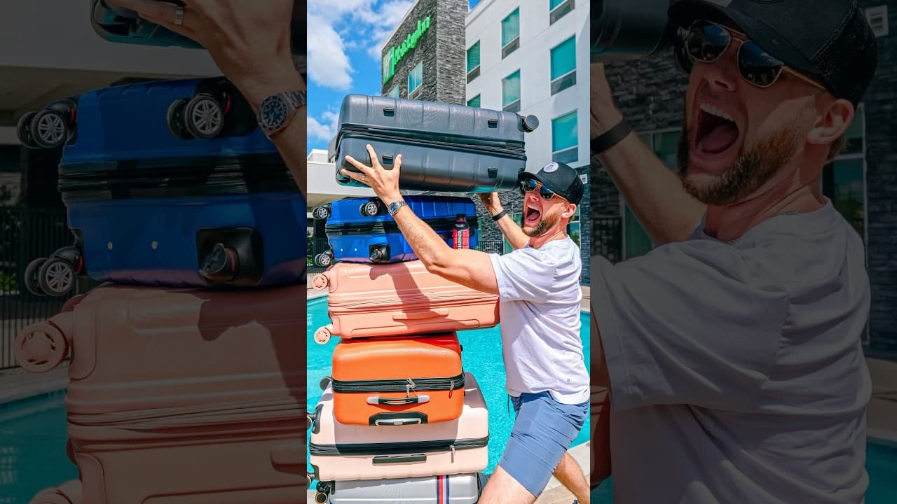 Who can stack the HIGHEST pile?! 🤯🧳