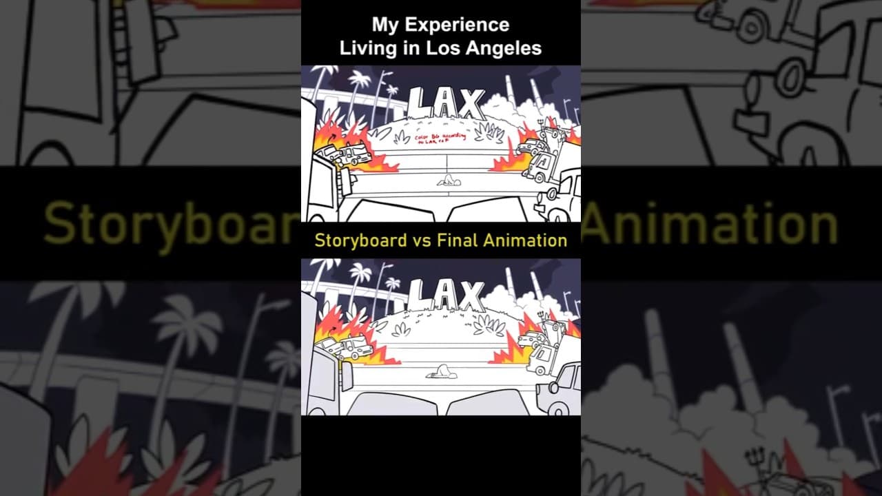 Storyboard vs Animation: Living in Los Angeles (shot 15)