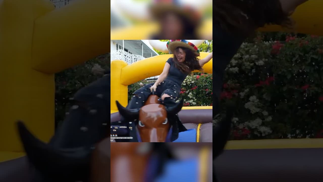 Valkyrae vs Mechanical Bull 😭 ft. Quackity