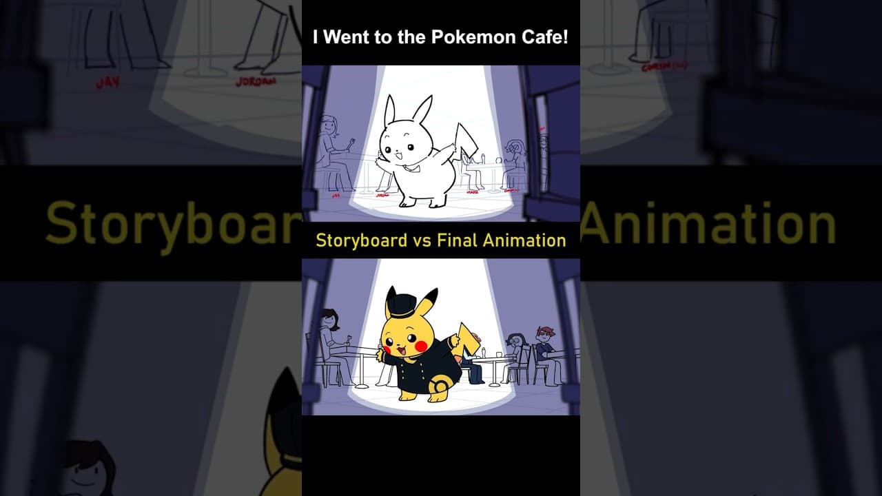 Storyboard vs Animation: The Pokemon Cafe! (shot 12)