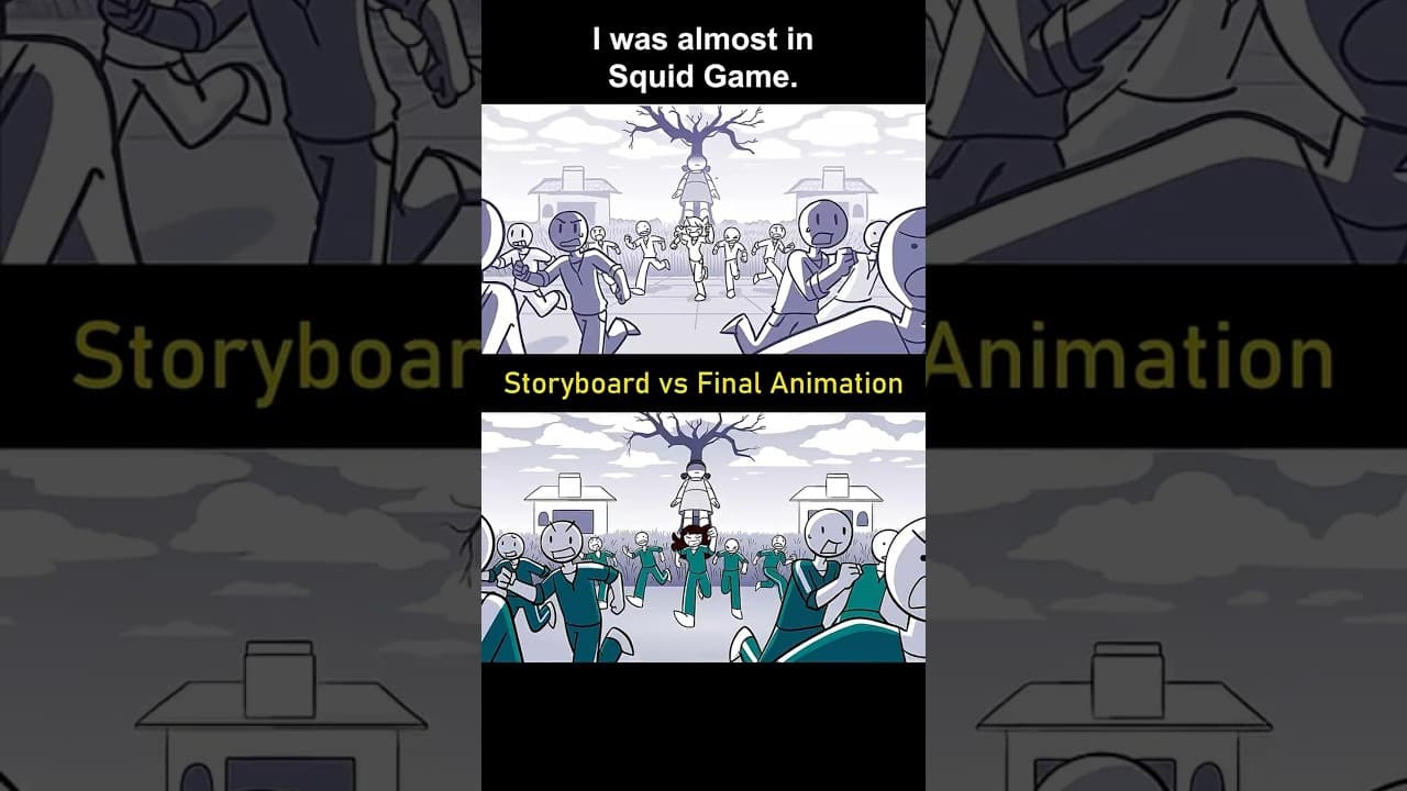 Storyboard vs Animation: I was almost in Squid Game. (shot 1)