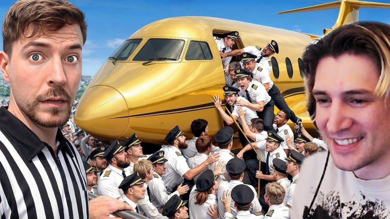 100 Pilots Fight For A Private Jet | xQc Reacts to MrBeast