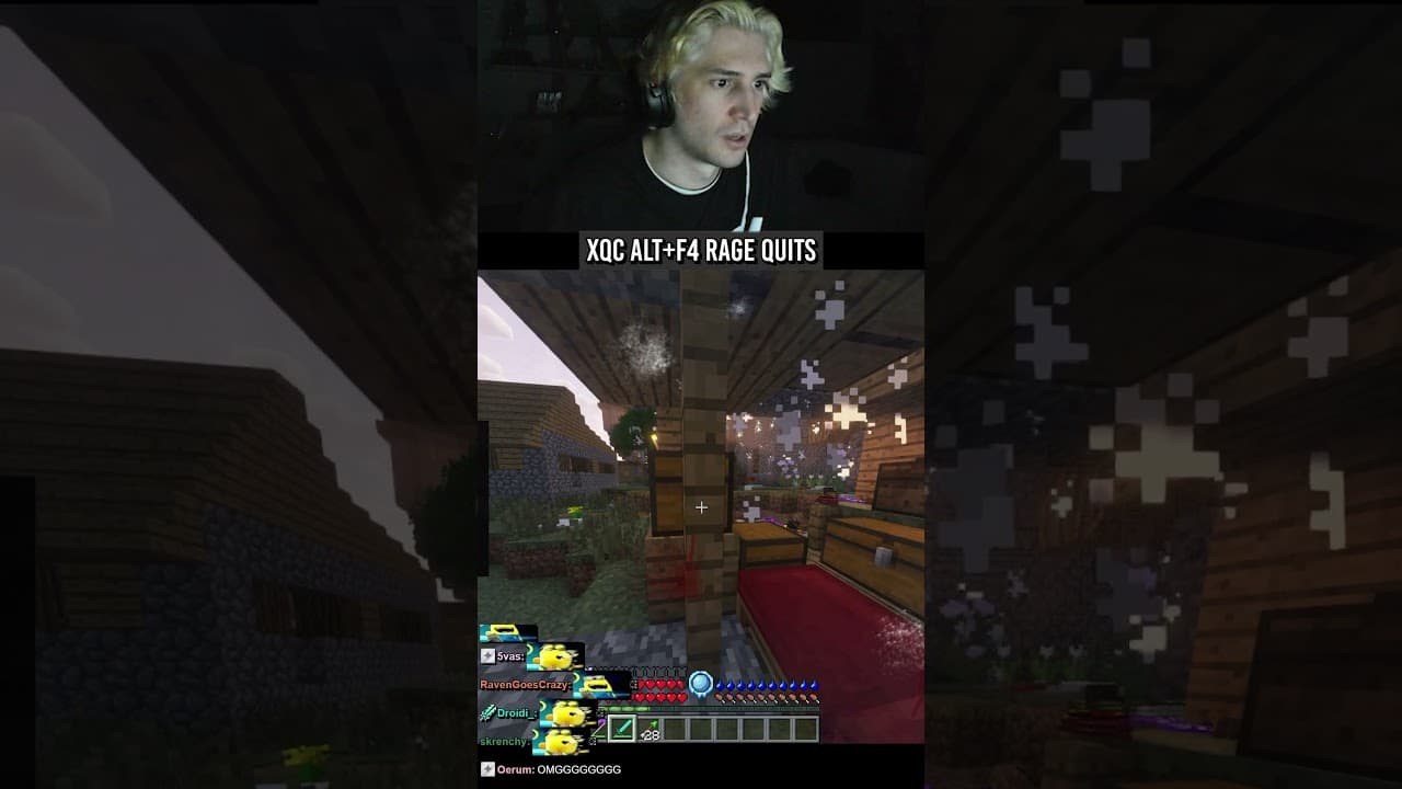 xQc ALT F4 Rage Quits RL CRAFT