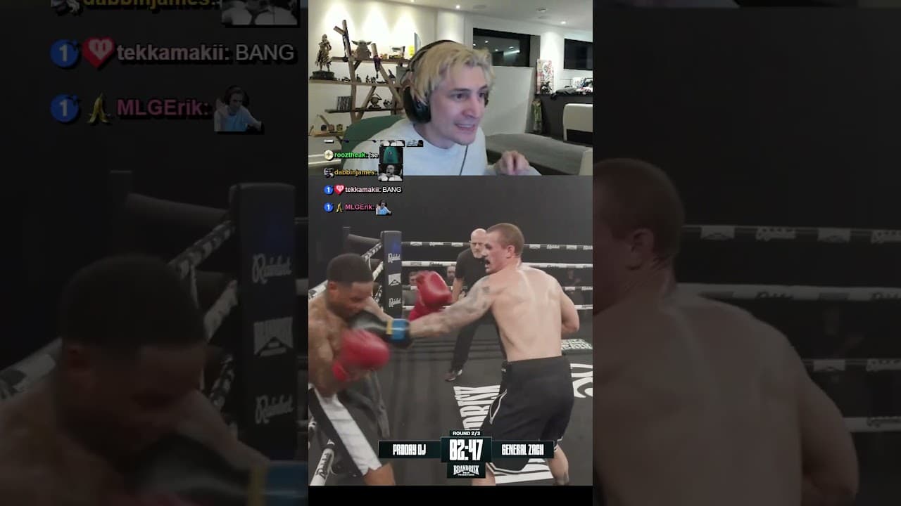 xQc Reacts to his viewers boxing match