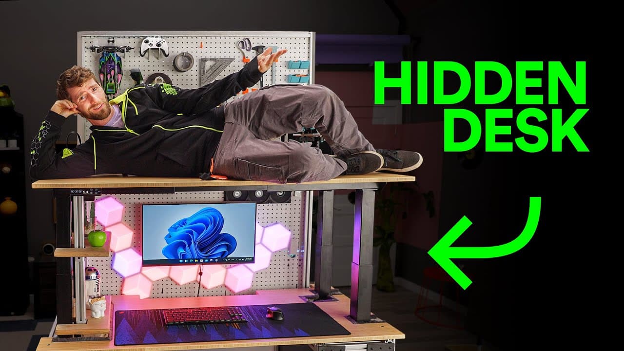There's a Hidden Gaming Setup in my New Desk