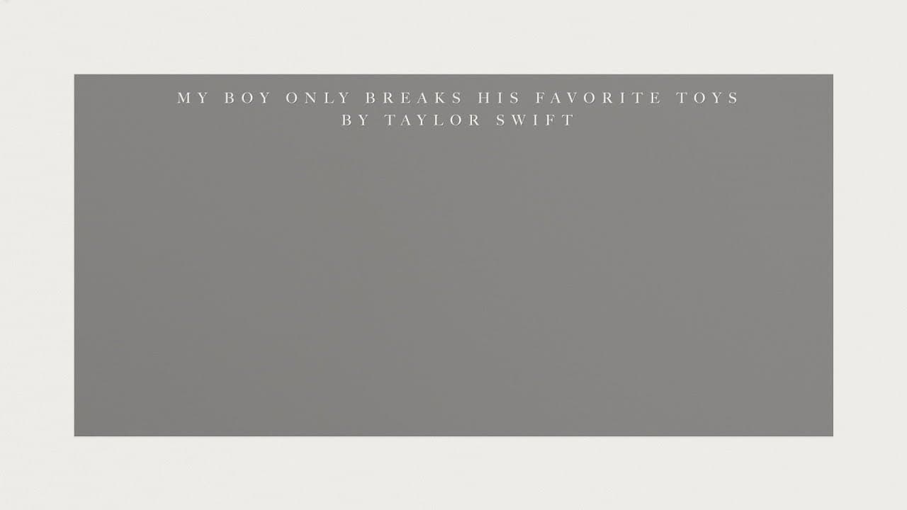 Taylor Swift - My Boy Only Breaks His Favorite Toys (Official Lyric Video)